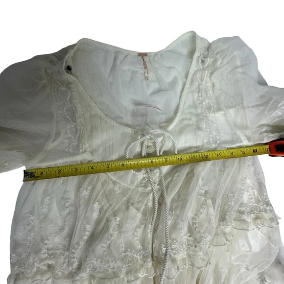 FINAL LAST CHANCE NWOT Free People Stevie Sheer Lace Ivory Maxi Dress xs - Picture 10 of 15